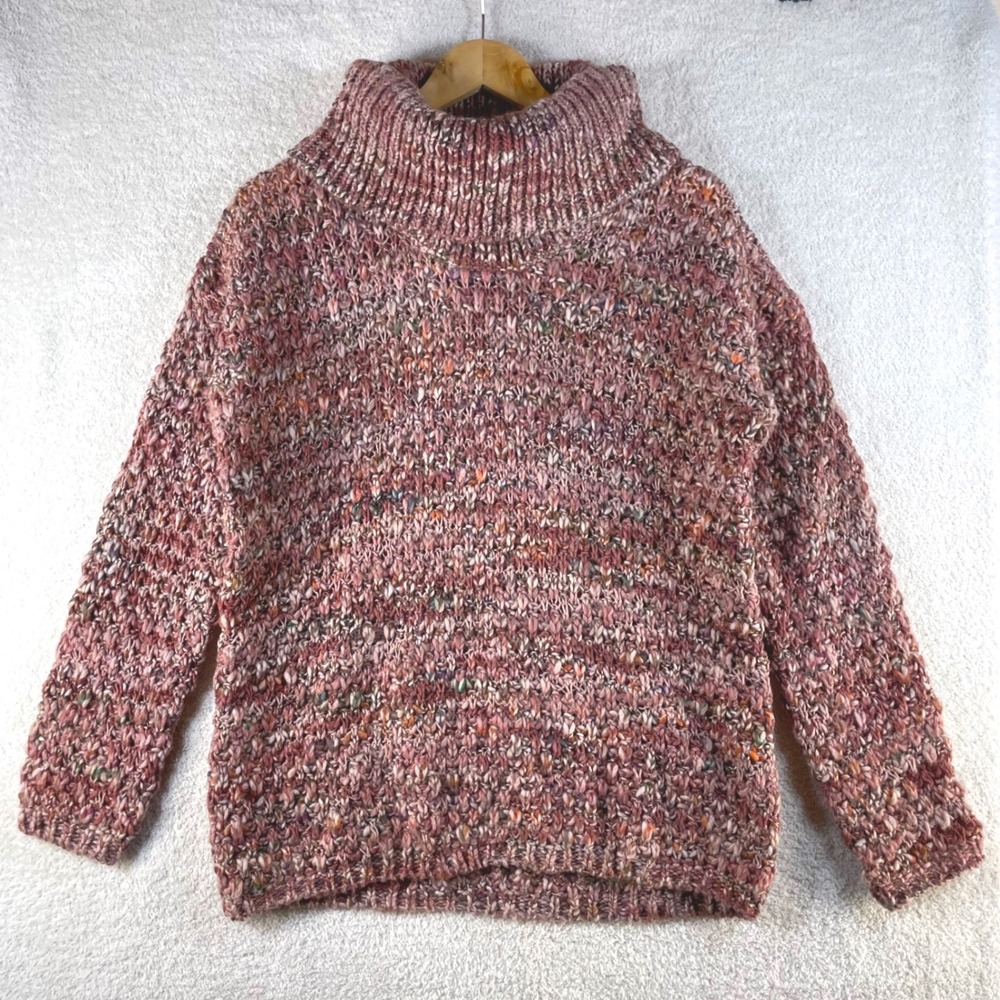 chunky cowl neck sweater anthro elsamanda M italian made boho cozy cabincore